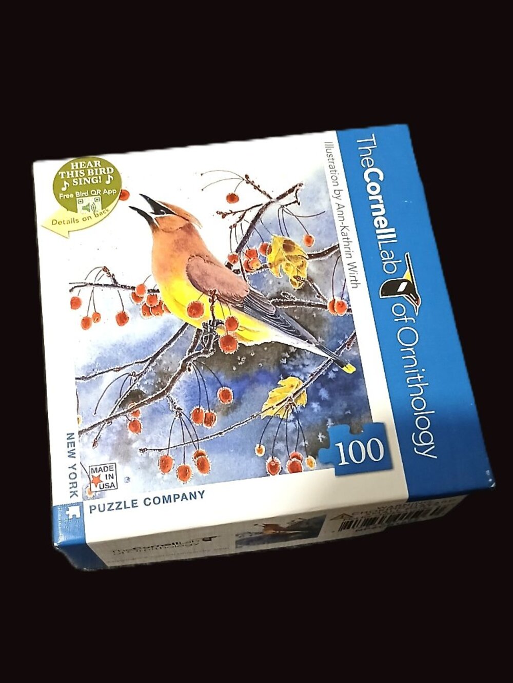 New York Puzzle Company "Cedar Waxwing" Mini Jigsaw Puzzle, 100 Pieces